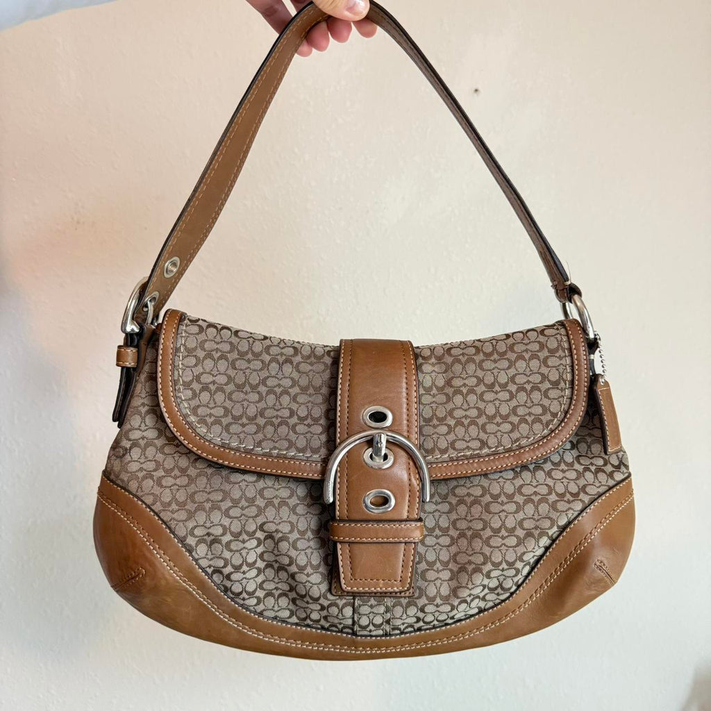 Coach soho jacquard shoulder bag brownYear made:...