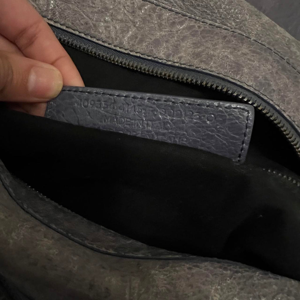 PreOwned balenciaga city bag blue/greyish/purple leather Bag