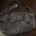 PreOwned balenciaga city bag blue/greyish/purple leather Bag