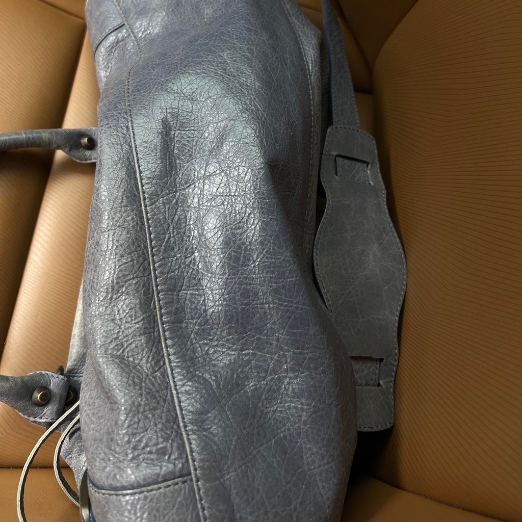 PreOwned balenciaga city bag blue/greyish/purple leather Bag