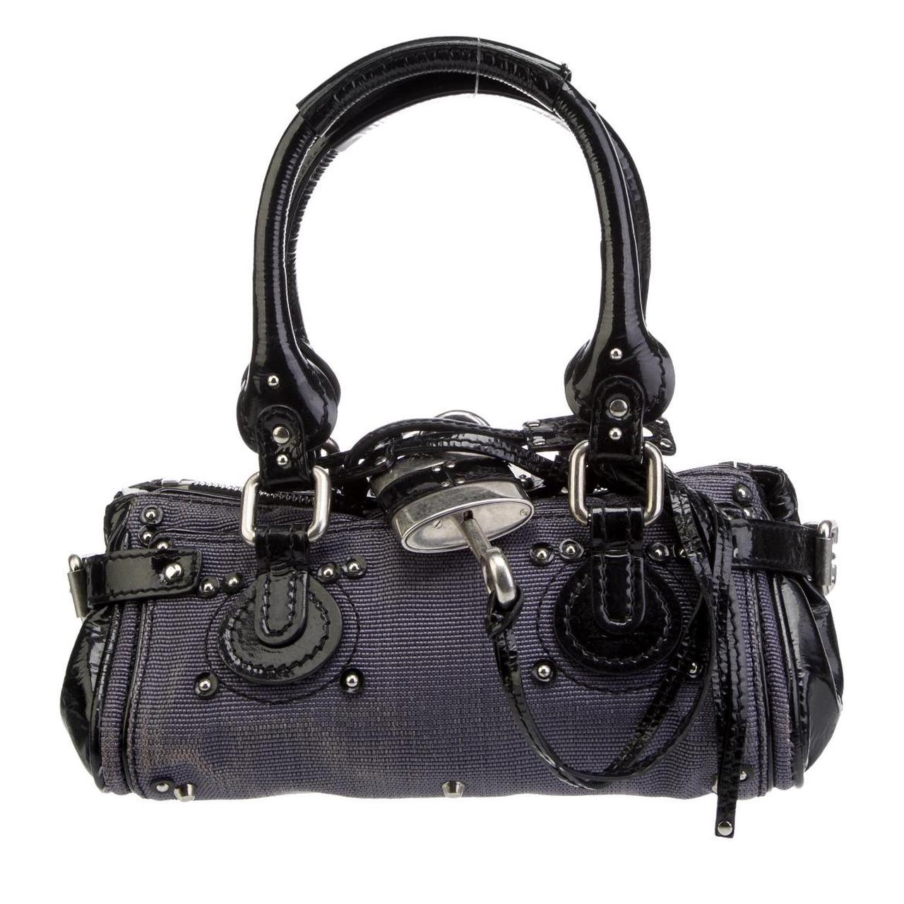 PreOwned vintage chloe leather trim paddington bag