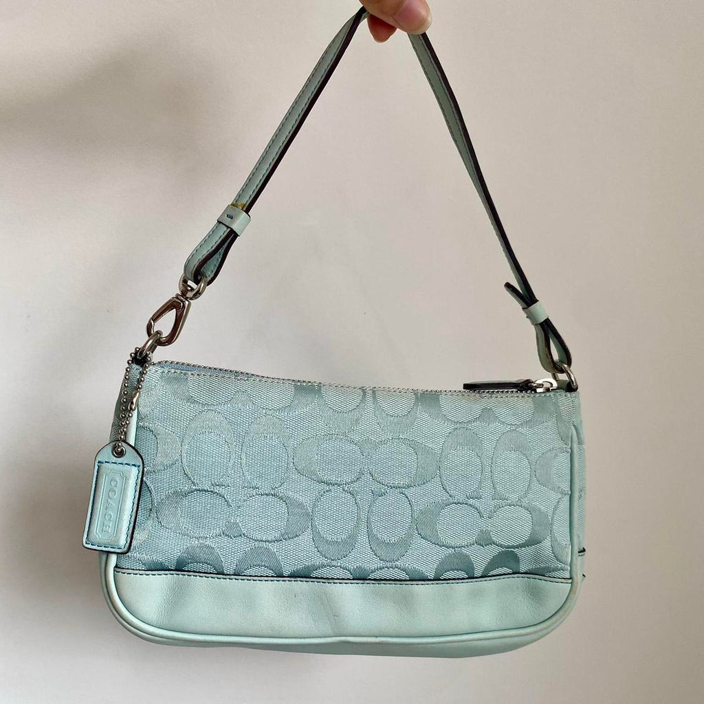 Vintage Coach Demi Bag Blue Coach Monogram Shoulder...