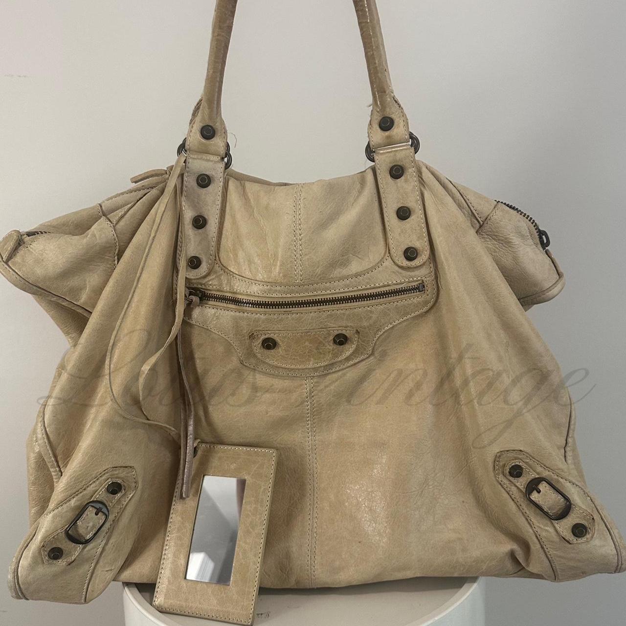 PreOwned Balenciaga motorcycle weekender leather bag