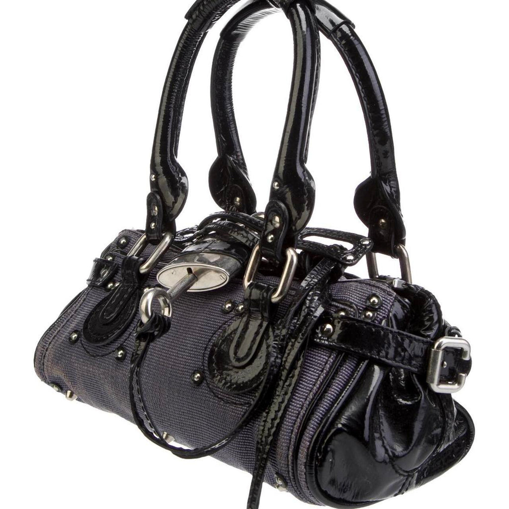 PreOwned vintage chloe leather trim paddington bag