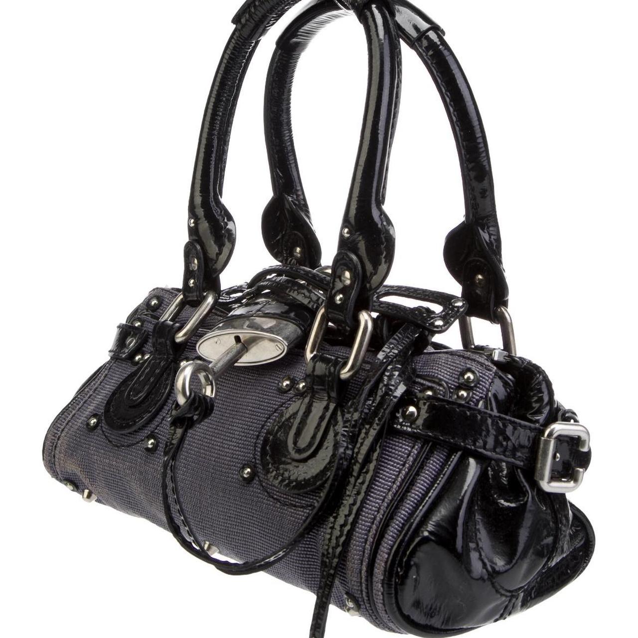 PreOwned vintage chloe leather trim paddington bag