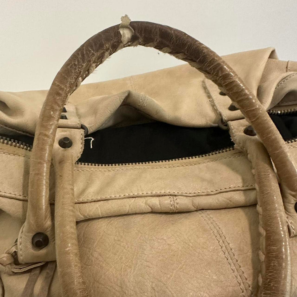 PreOwned Balenciaga motorcycle weekender leather bag