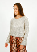 Primrose Park Marni Top in Silver Sequin