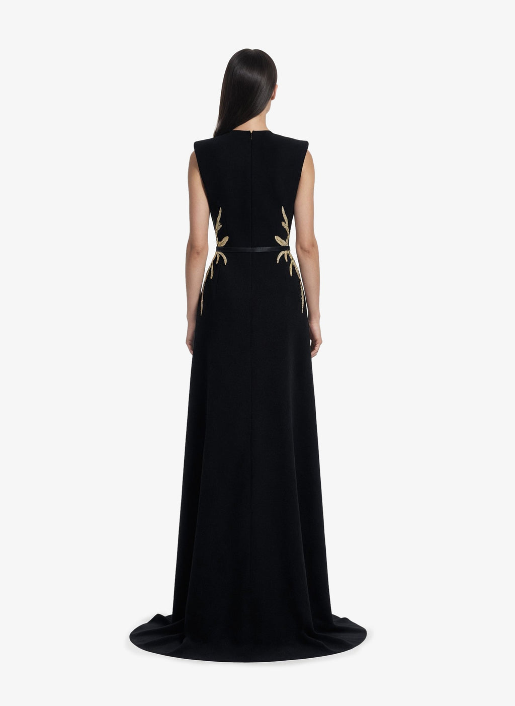 Structured Embellished Crepe Dress
