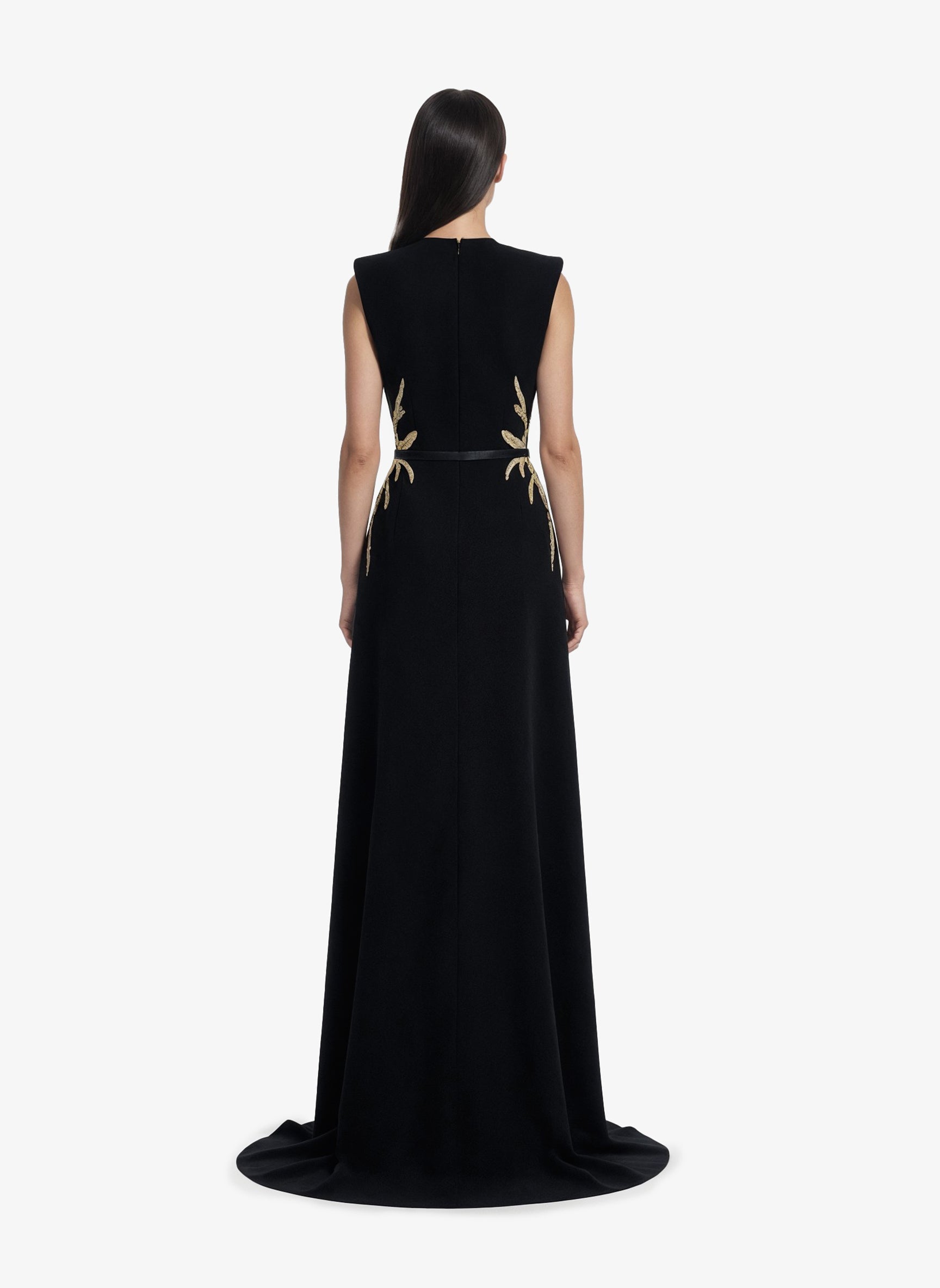 Structured Embellished Crepe Dress