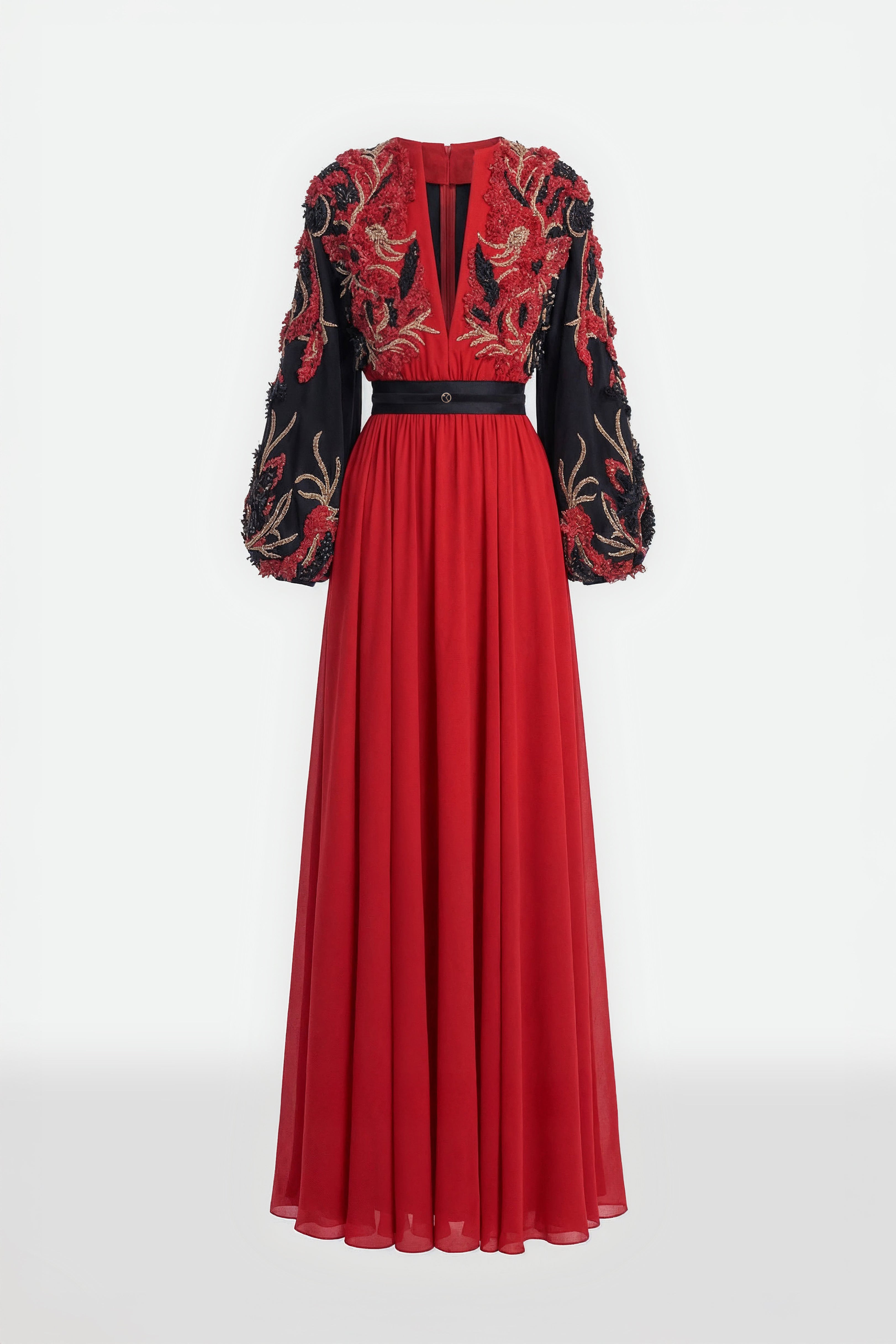 Embroidered Crepe Dress