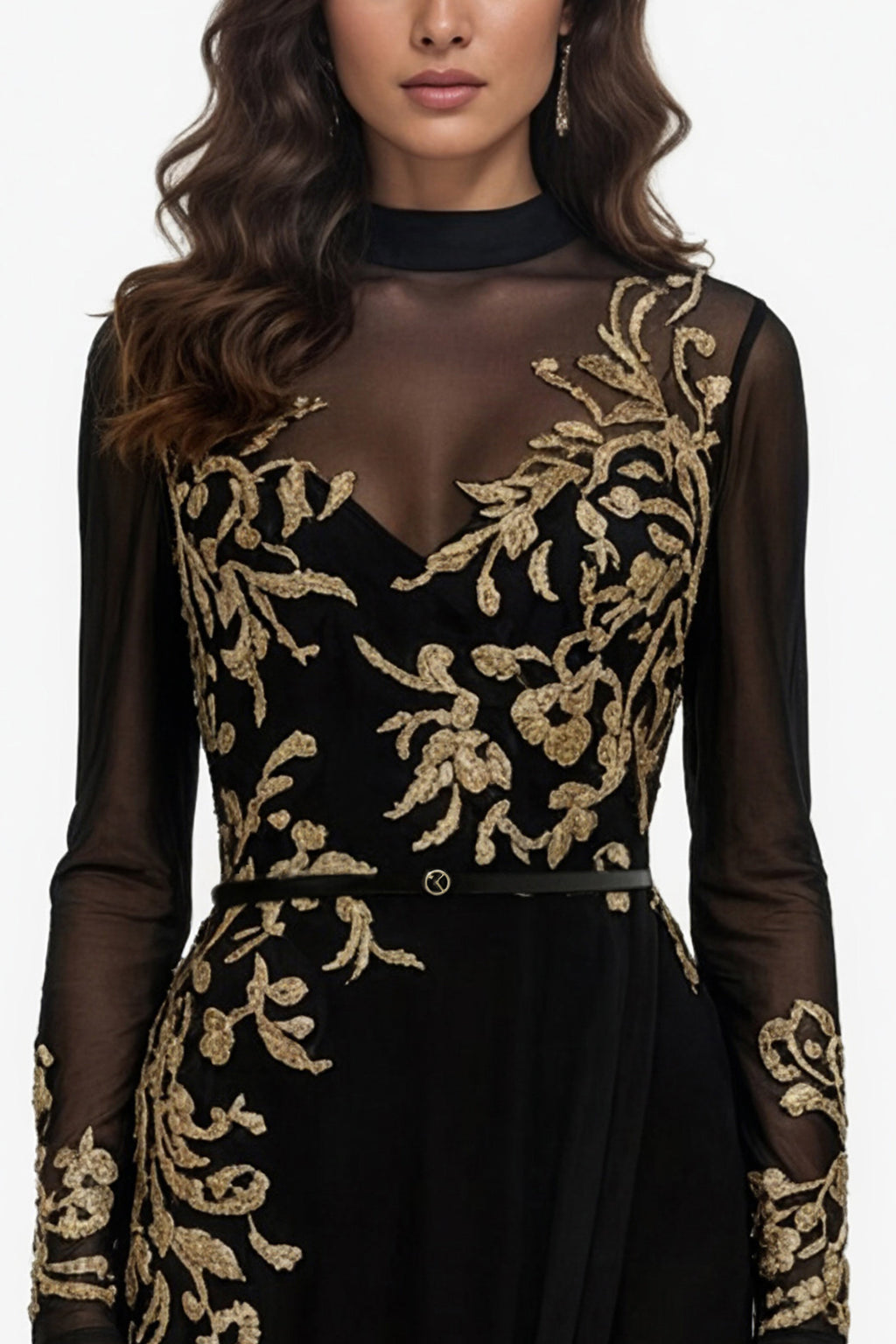 Gold Embellishment Tulle Dress