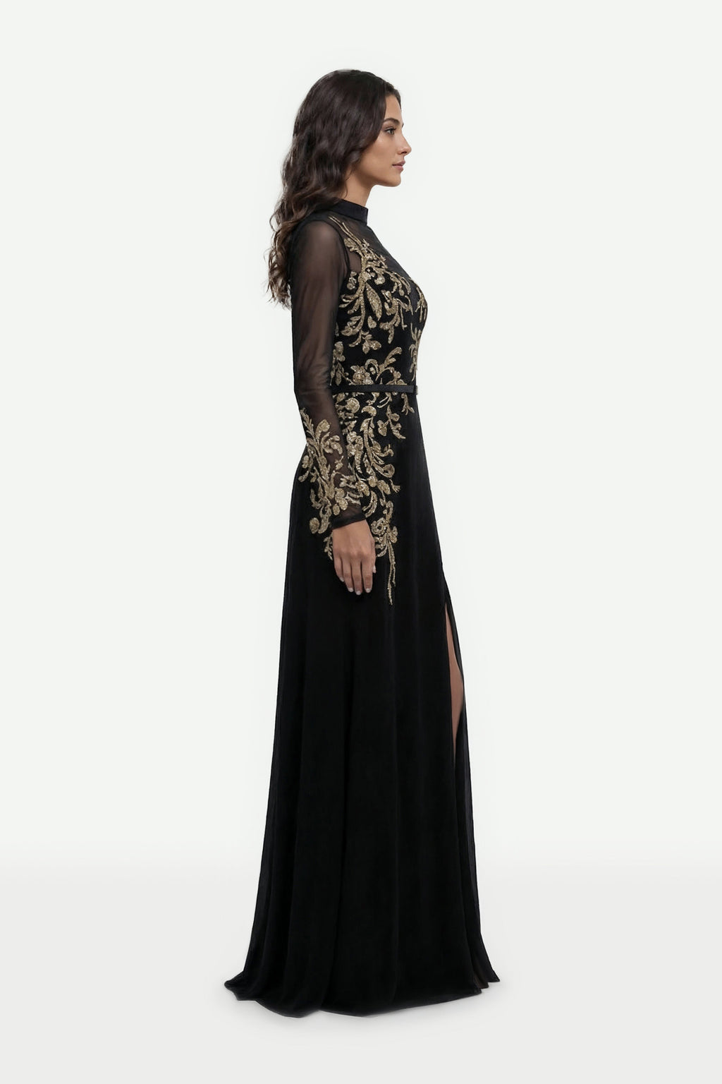 Gold Embellishment Tulle Dress