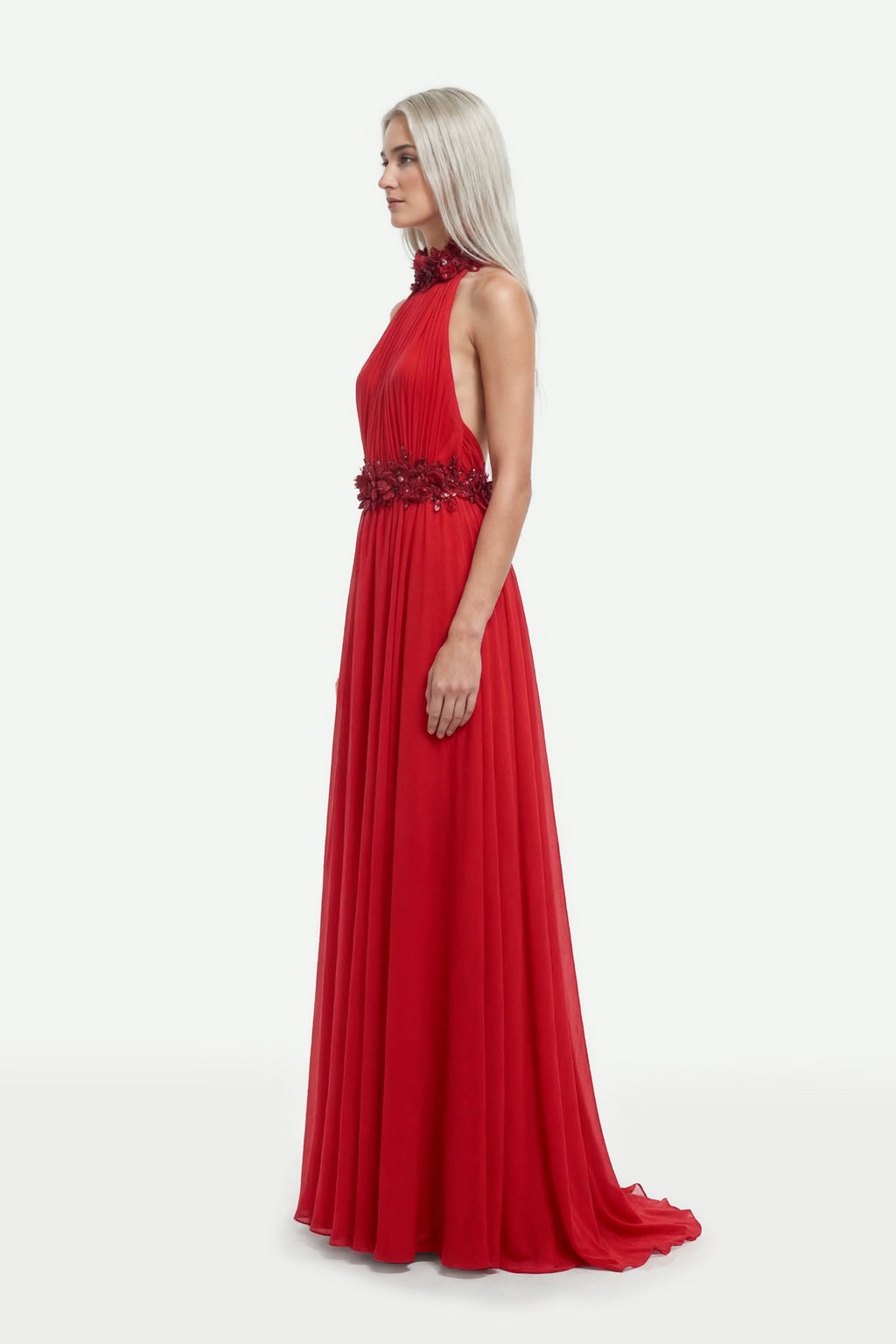 3D Floral Draped Dress