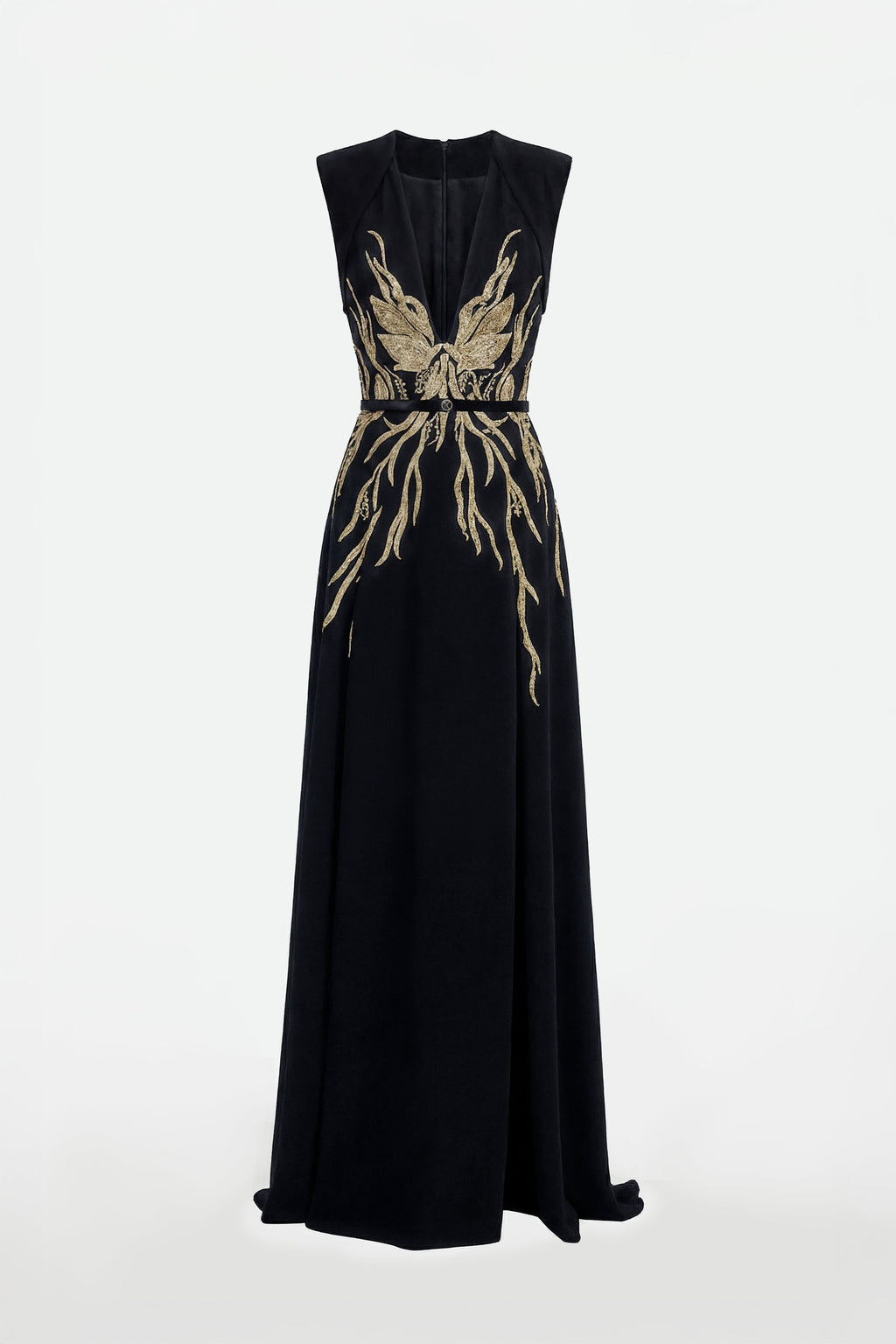 Structured Embellished Crepe Dress