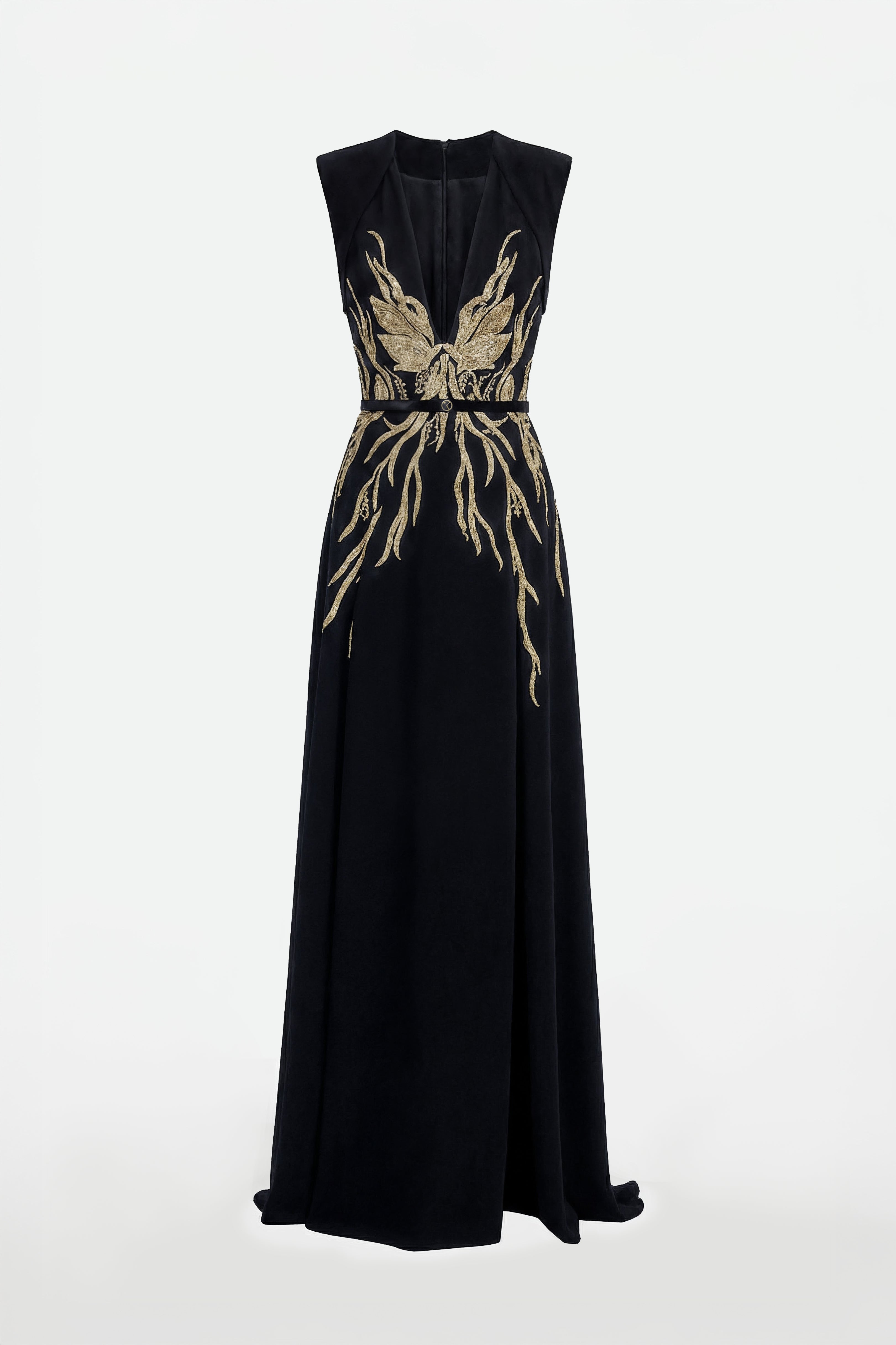 Structured Embellished Crepe Dress