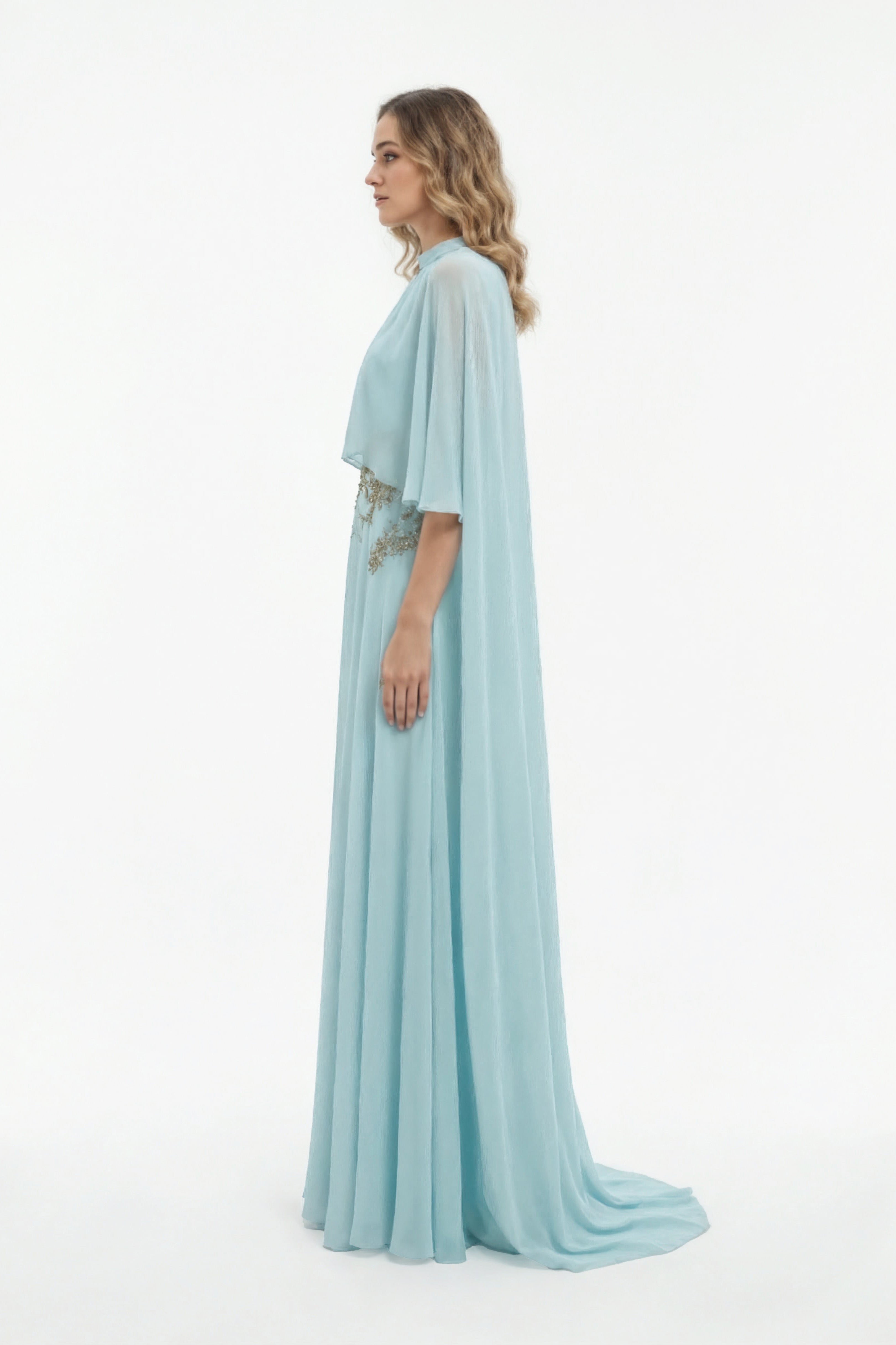 Crepe Georgette With Embroidered Waist Kaftan