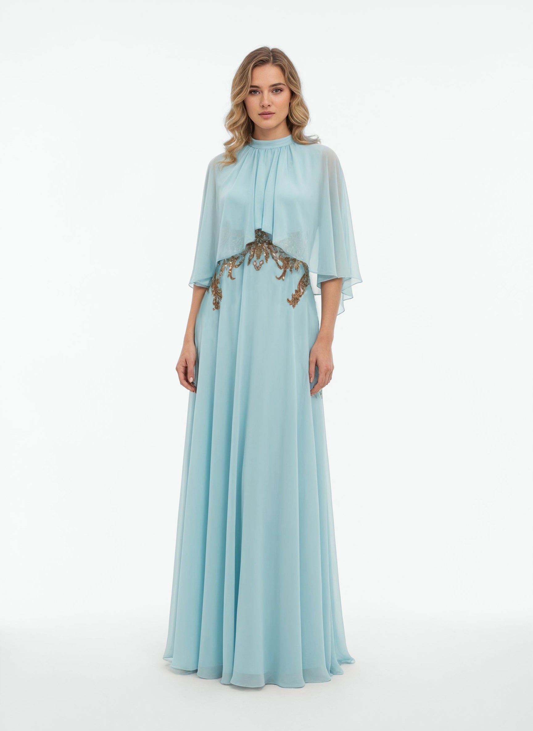Crepe Georgette With Embroidered Waist Faftan