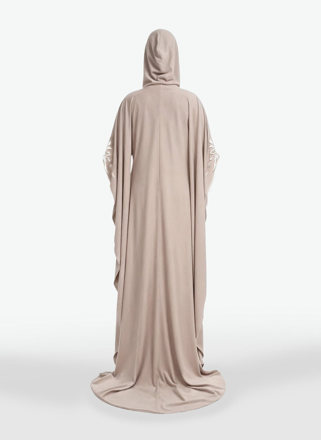 Embellished Crepe Abaya With Hood