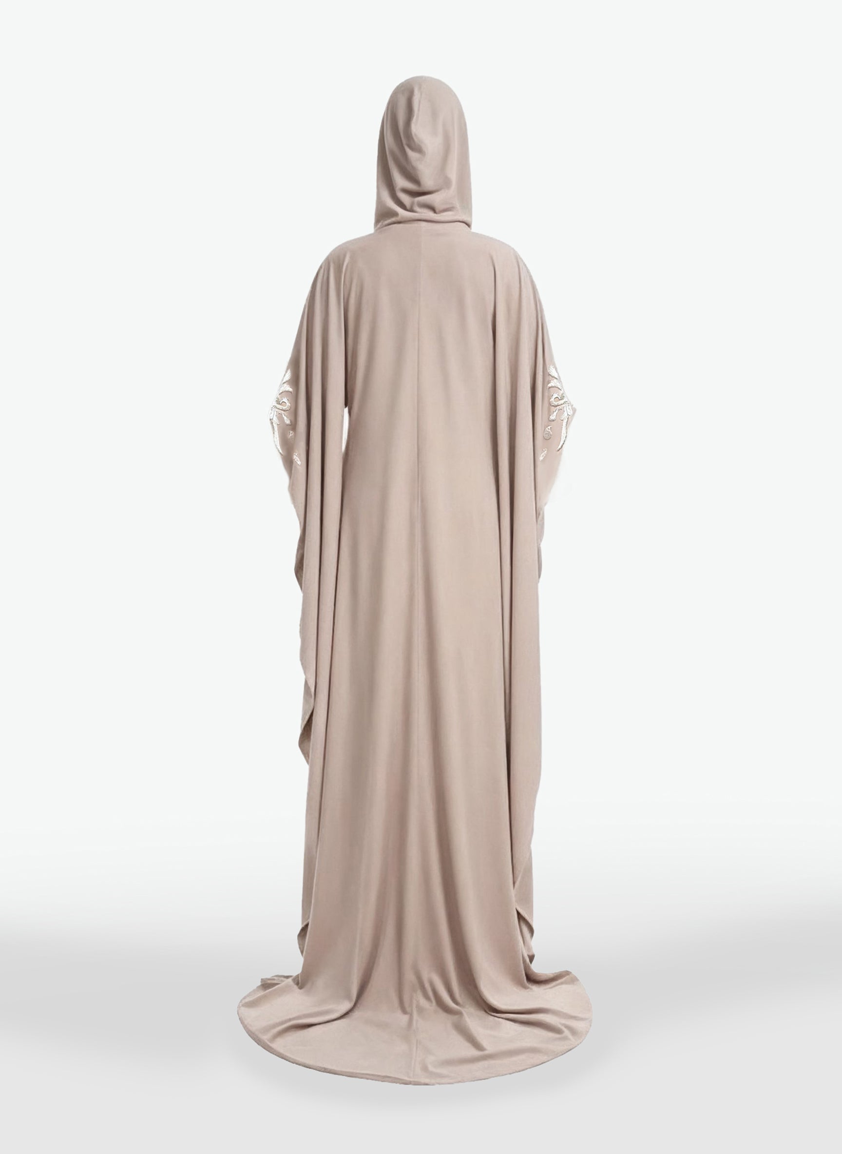 Embellished Crepe Abaya With Hood