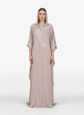 Embellished Crepe Abaya With Hood