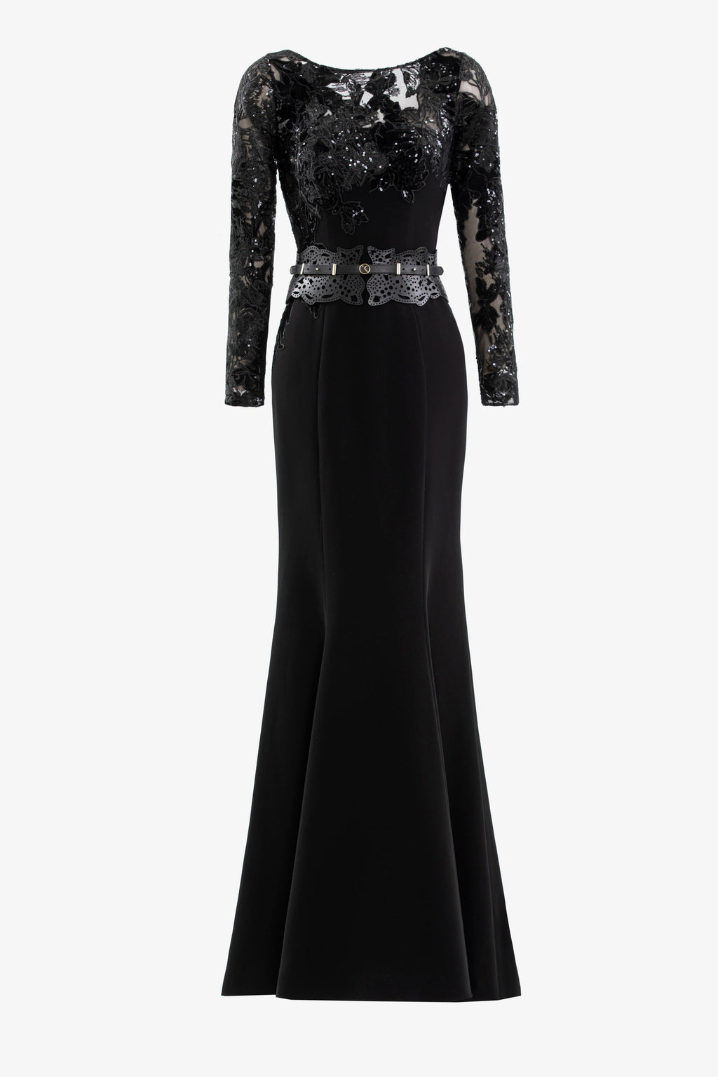 Embroidered Crepe Dress