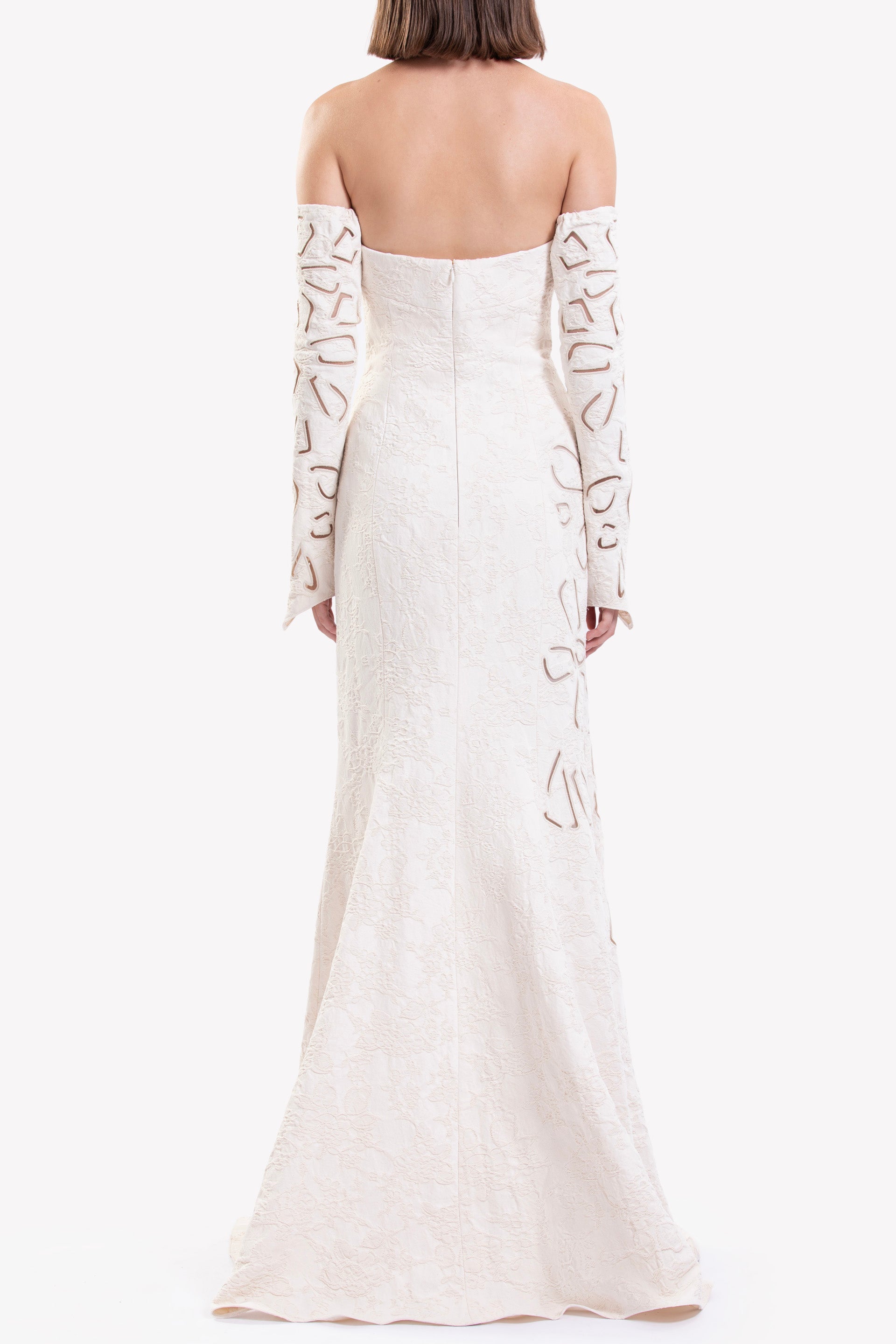 JACQUARD DRESS WITH DETACHABLE SLEEVES