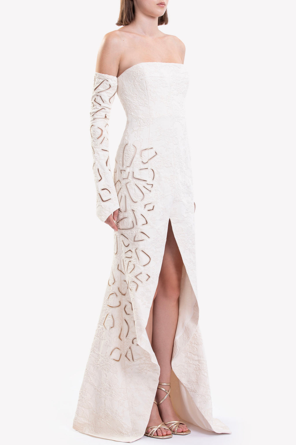 JACQUARD DRESS WITH DETACHABLE SLEEVES