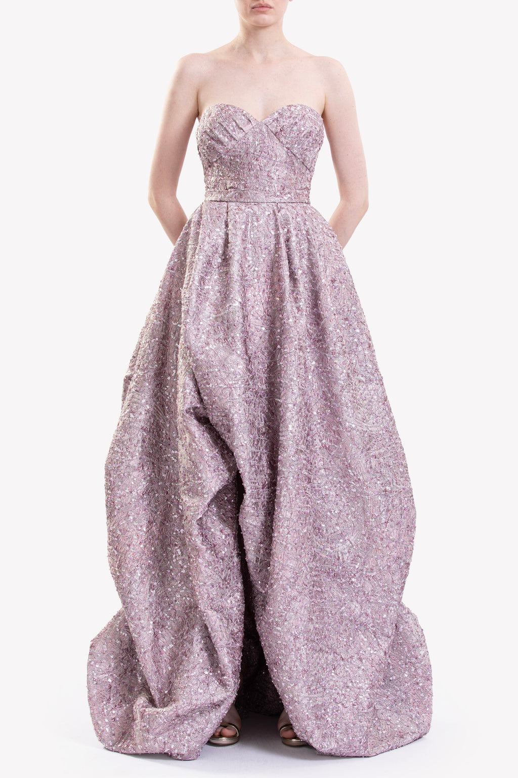 BROCADE HIGH-LOW  DRESS