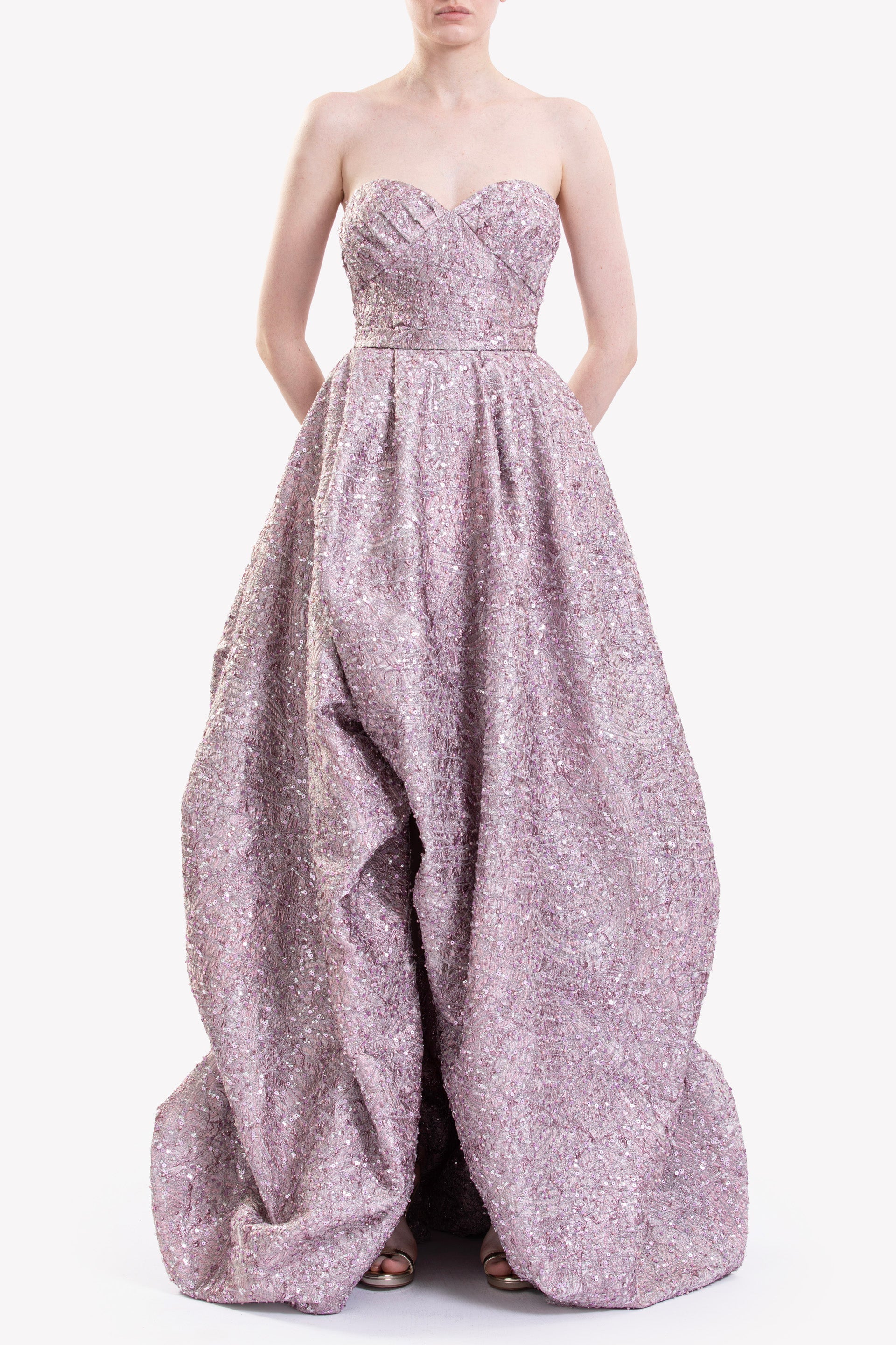 BROCADE HIGH-LOW  DRESS