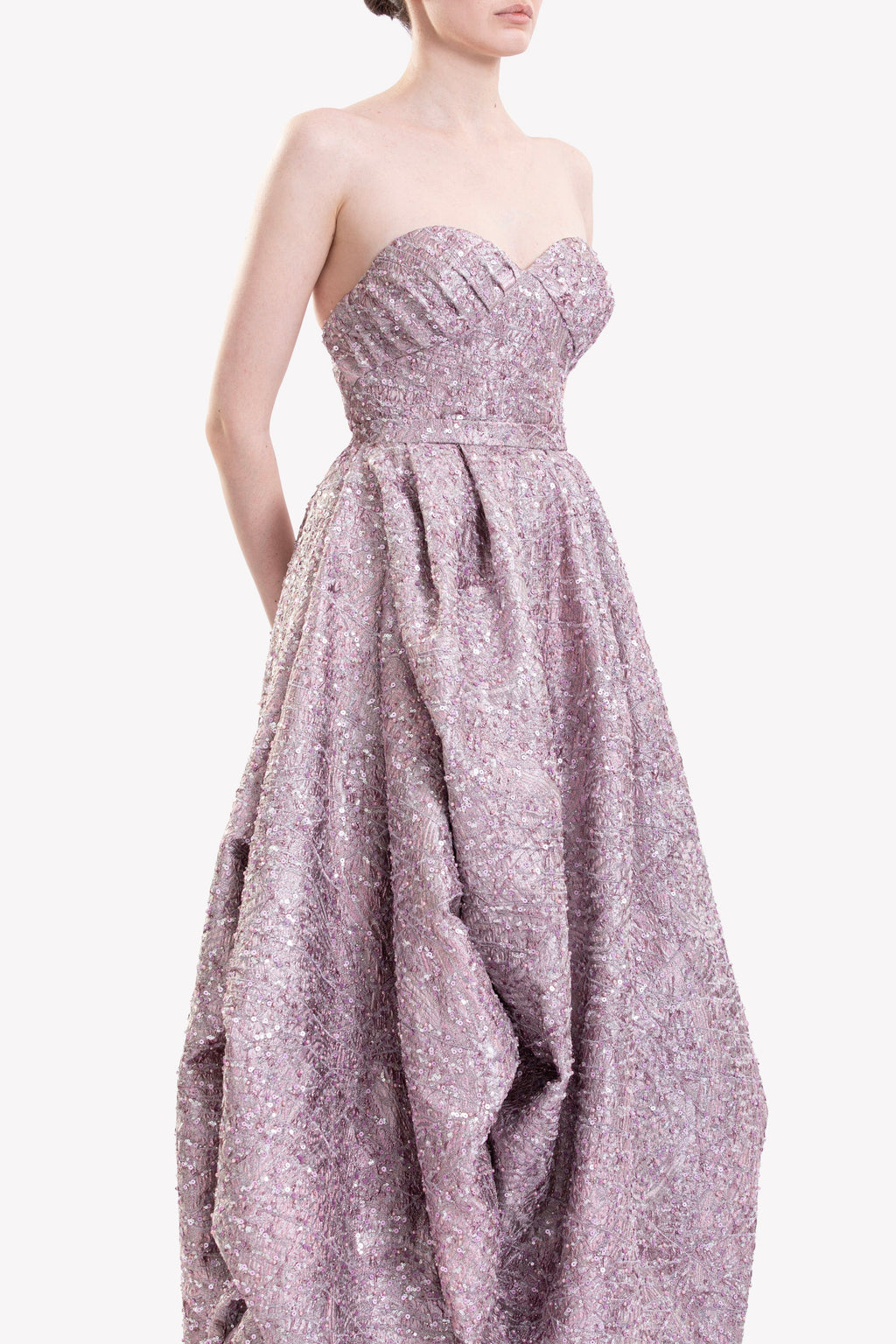 BROCADE HIGH-LOW  DRESS