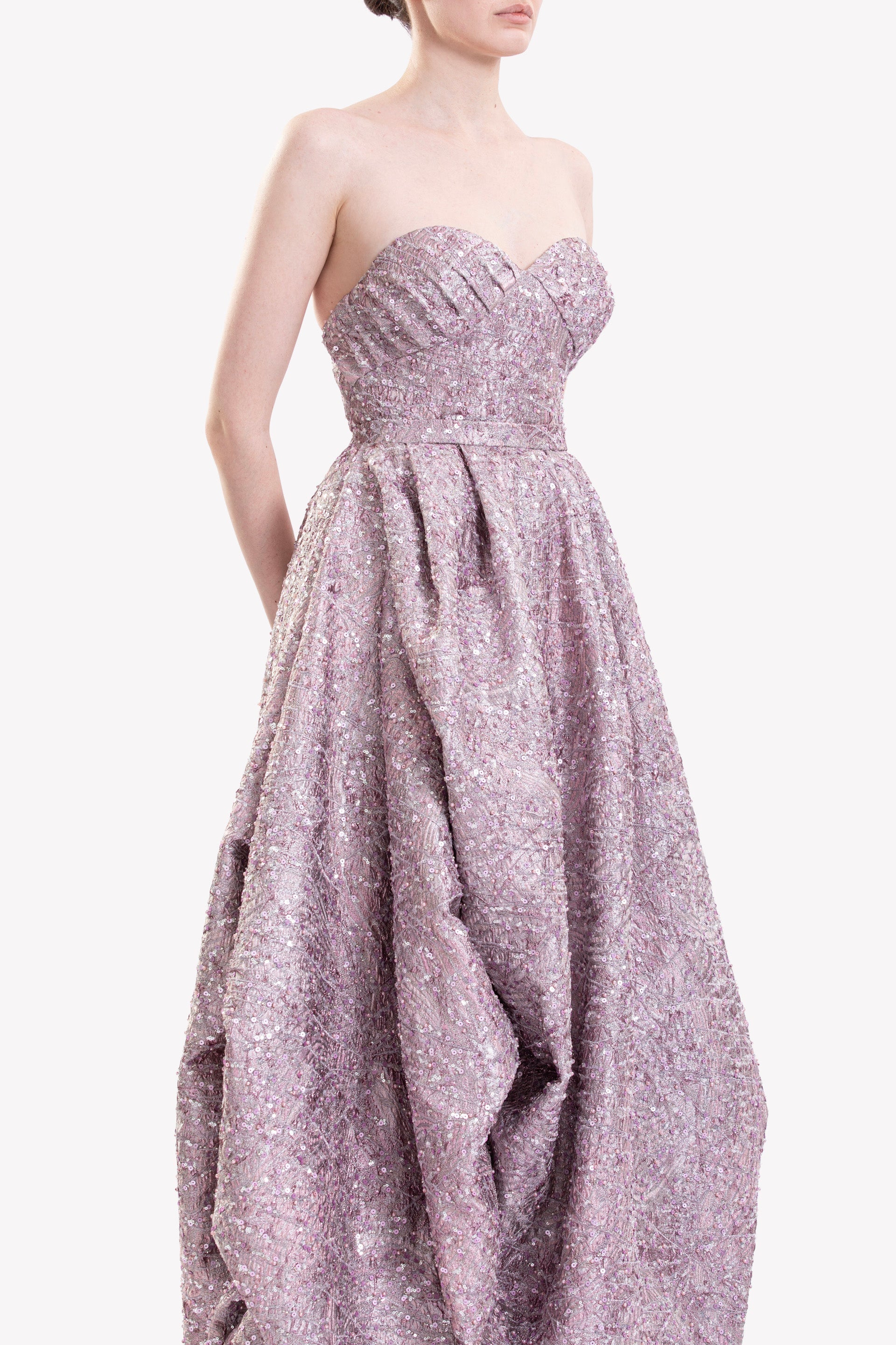 BROCADE HIGH-LOW  DRESS
