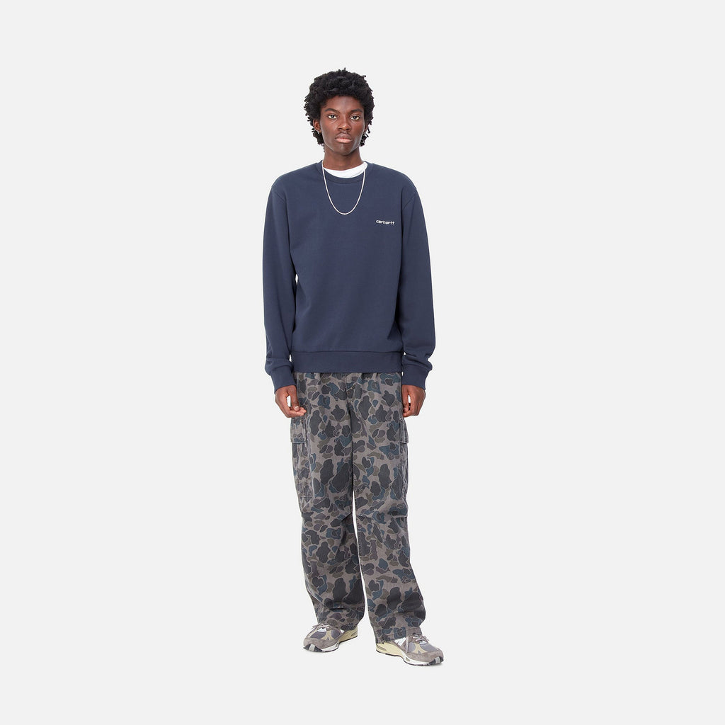 Carhartt WIP Mens Script Embroidery Sweat Top - Air Force Blue