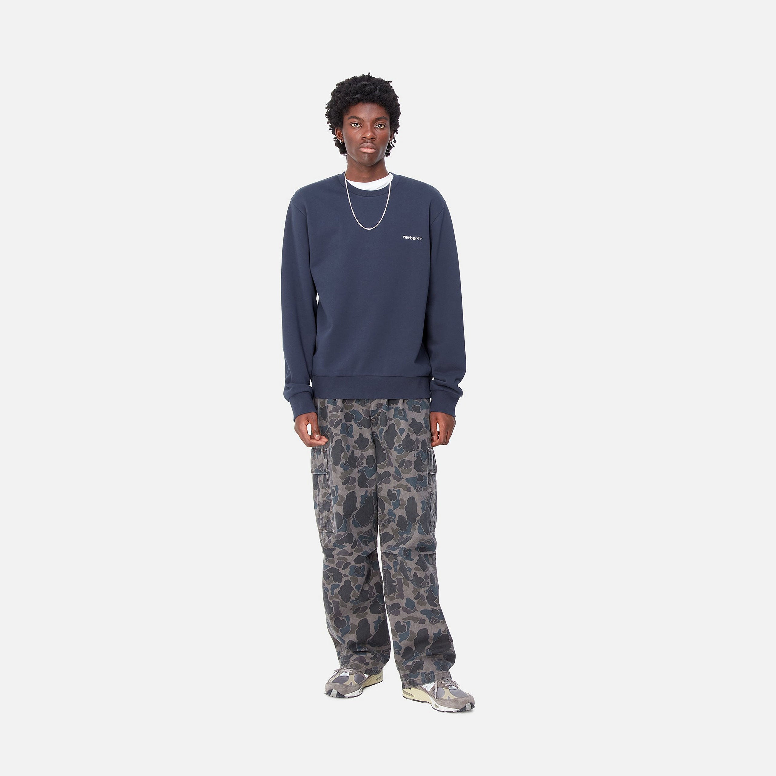 Carhartt WIP Mens Script Embroidery Sweat Top - Air Force Blue
