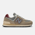 New Balance Mens 574 Fashion Trainers | Arid Stone / Monarch Burgundy