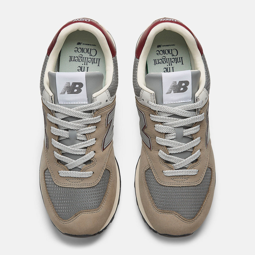 New Balance Mens 574 Fashion Trainers | Arid Stone / Monarch Burgundy