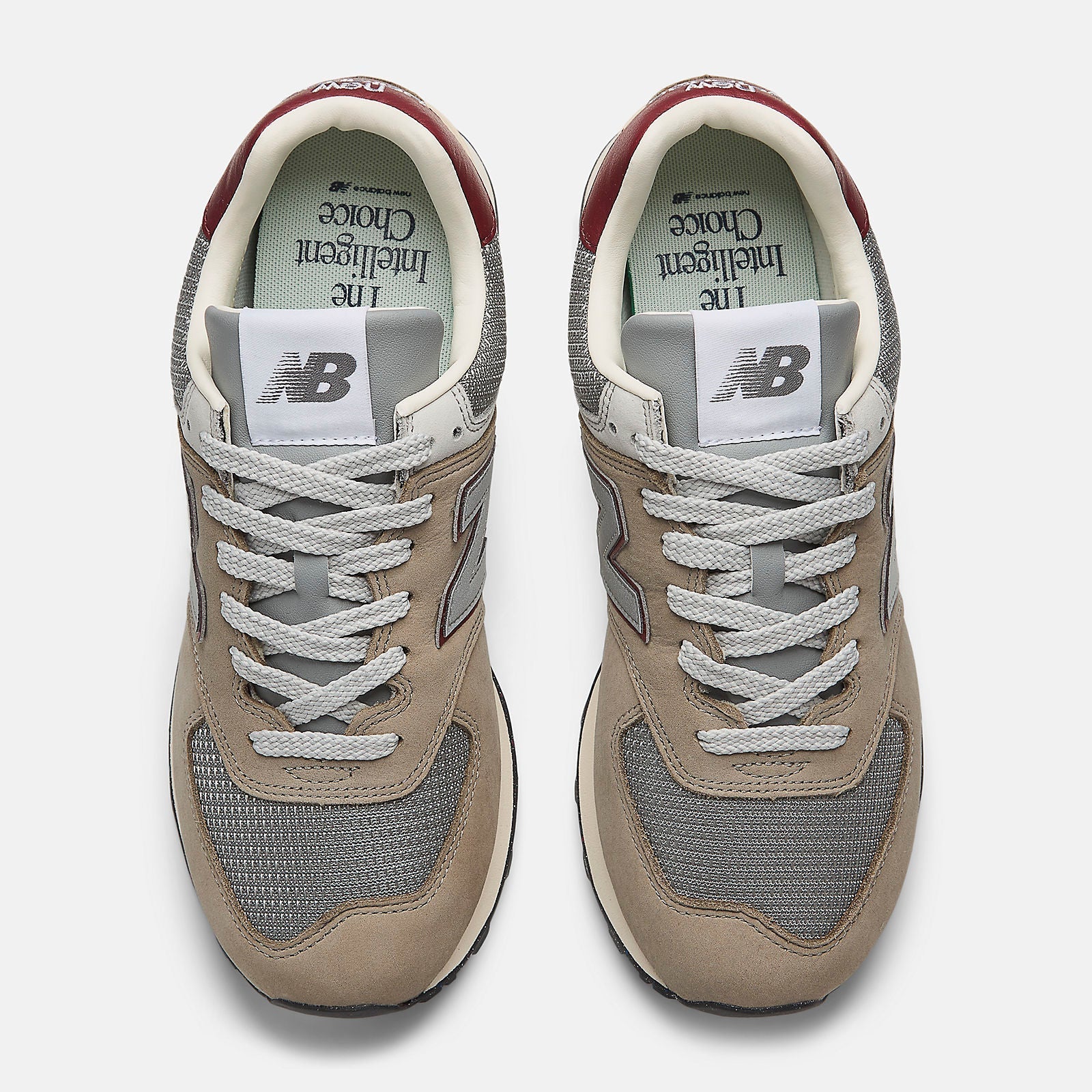 New Balance Mens 574 Fashion Trainers | Arid Stone / Monarch Burgundy
