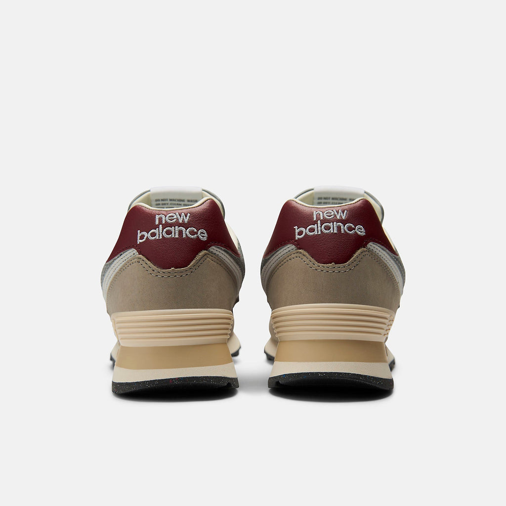 New Balance Mens 574 Fashion Trainers | Arid Stone / Monarch Burgundy