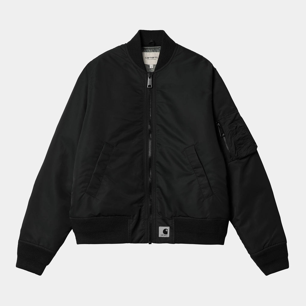 Carhartt WIP Womens Olten Bomber Jacket - Black / Smoke Green