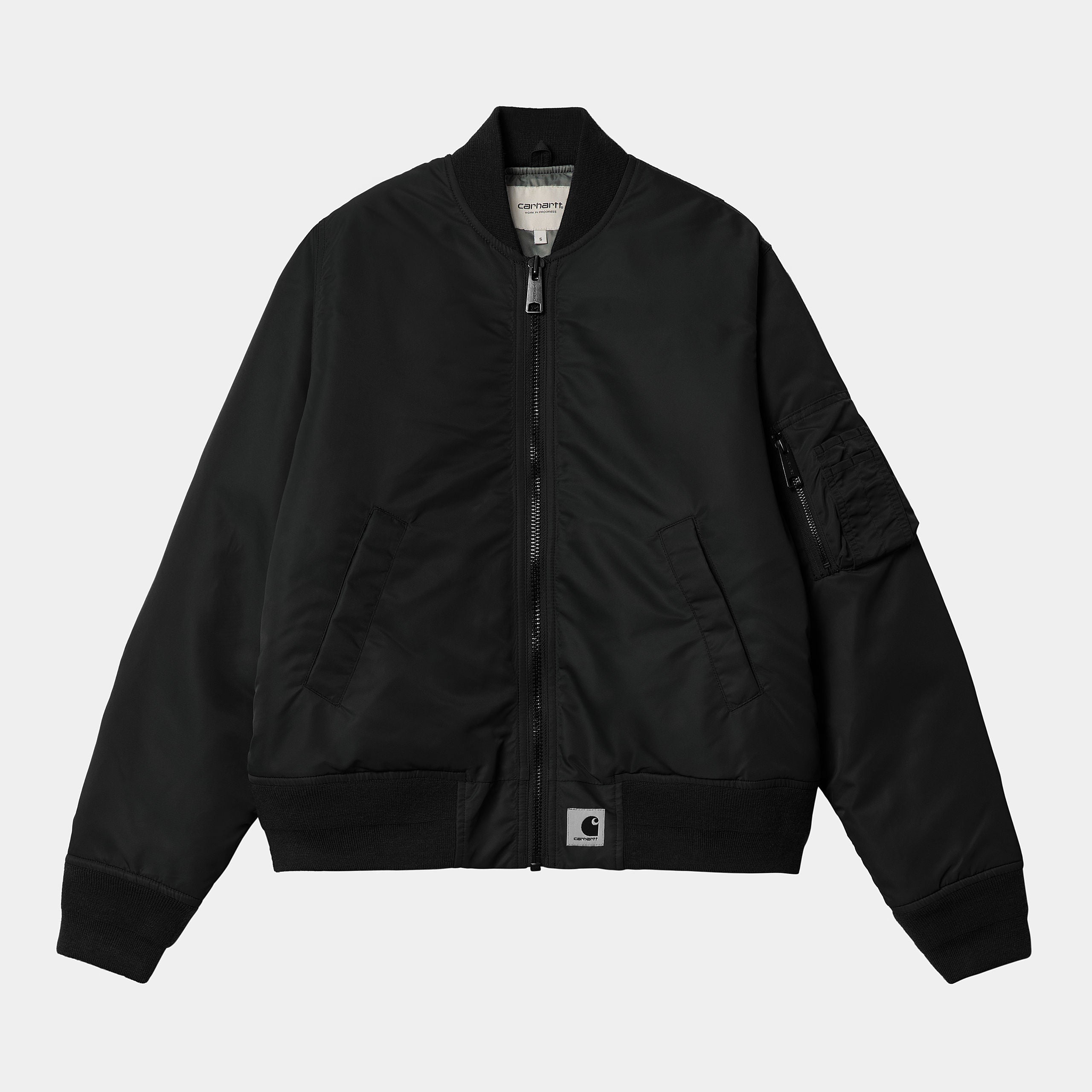 Carhartt WIP Womens Olten Bomber Jacket - Black / Smoke Green