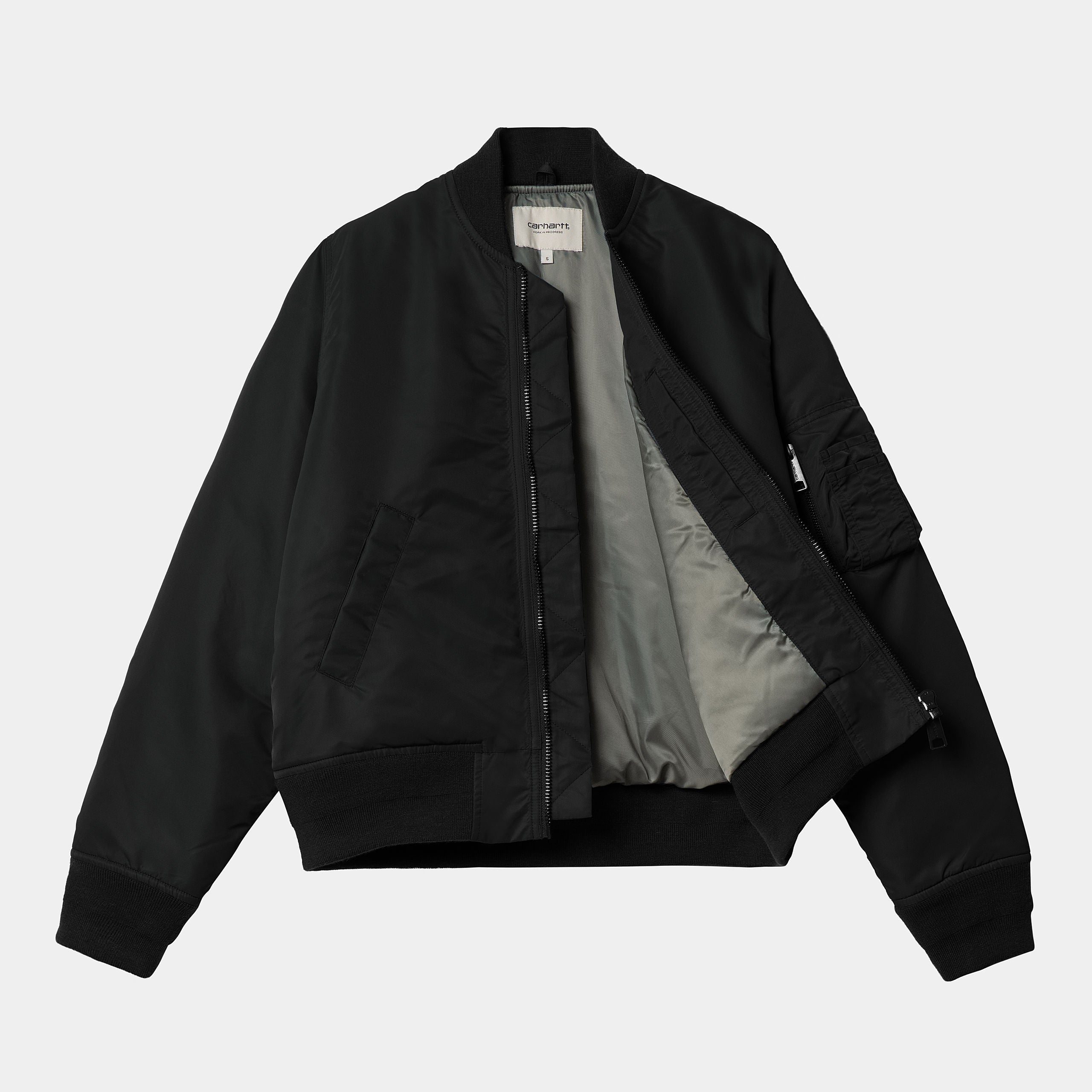 Carhartt WIP Womens Olten Bomber Jacket - Black / Smoke Green