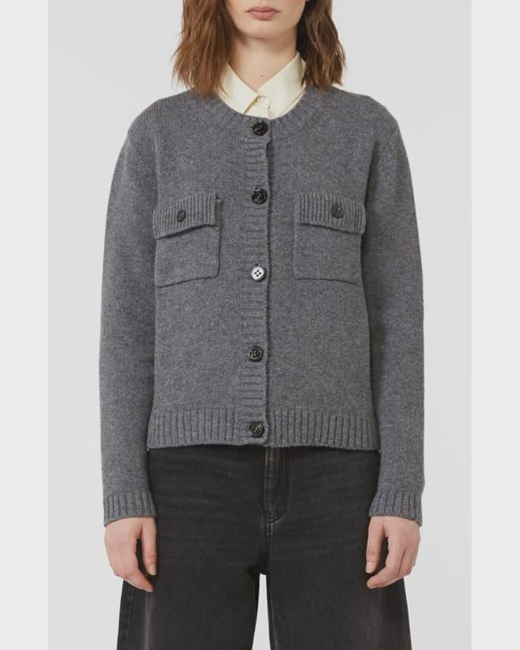 Weekend Max Mara Olbia Knit Cardigan in Dark Grey